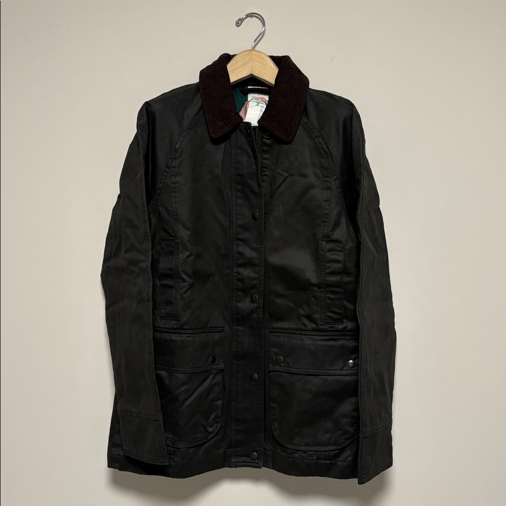 Simons dark green grey waxed cotton jacket sz s small new (like Barbour)